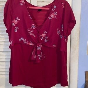 Torrid Women's floral layered blouse